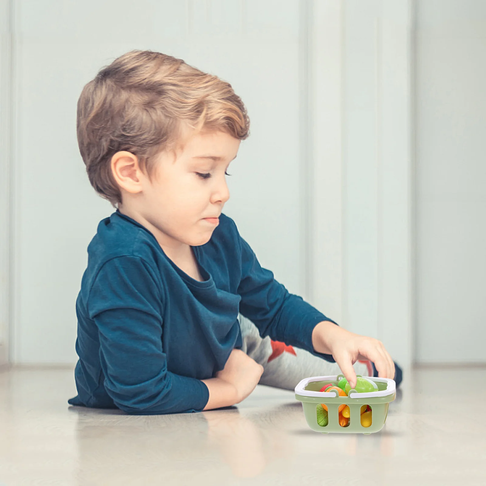 2Sets Simulation Mini Shopping Baskets Artificial Vegetable Fruit Plastic Mini Basket Creative Storage for Kids Play House Candy