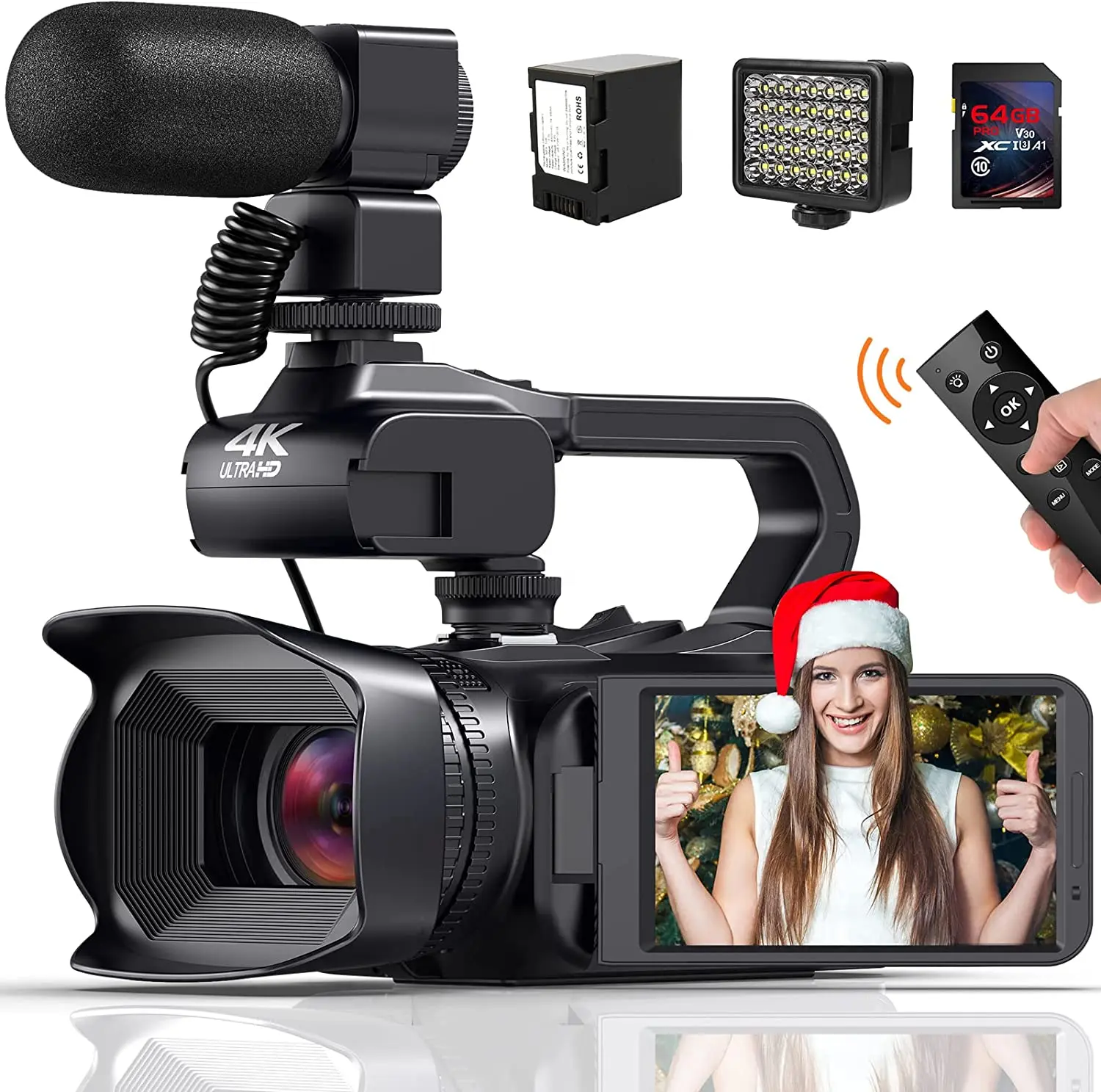 

4K Camera Professional YouTube Live HD Camcorders Streaming 4.0 Touch Screen Wifi For Record Wedding Birthday Party conference