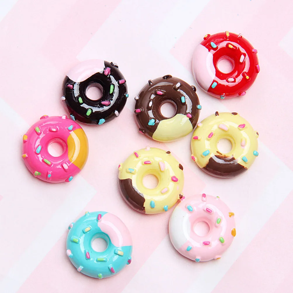 

30Pcs Cute Donut Resin Charms Miniature Phone Case Accessories for DIY Decor