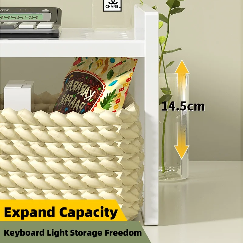 Desktop Shelf Adjustable Multilayer Desk Storage Rack Bookcase Desktop Bookcase Book Shelf Office Tiered Rack Metal Student