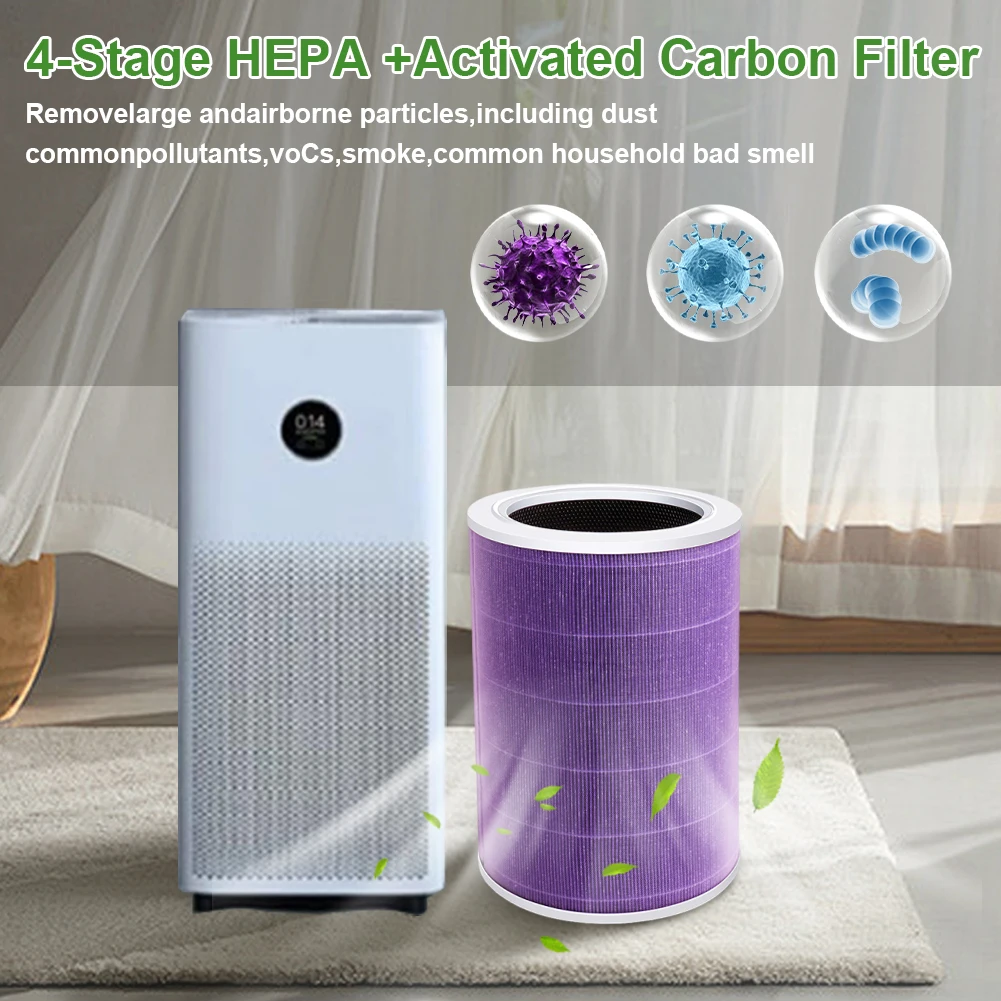 فلتر بديل HEPA مع فلتر تنقية الهواء من الكربون المنشط لجهاز Mi Air Purifier 3C 3H 2C 2H 2S Pro