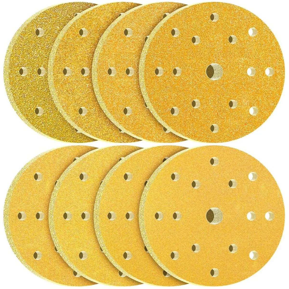 Pack of 80 Sandpaper 150 mm Grit 40 60 80 120 180 220 320 400 15 Hole for Random Orbital Sander