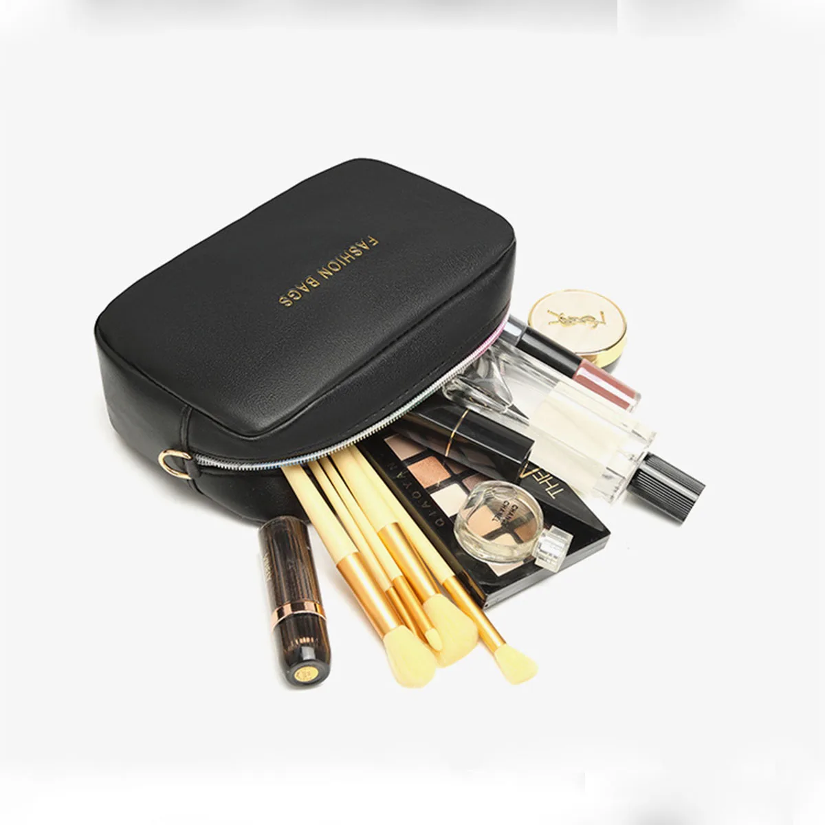 Women Black PU Leather Camera Crossbody Bag, Fashion Letter Wide Strap Shoulder Purse for Daily Casual Travel Use view 5