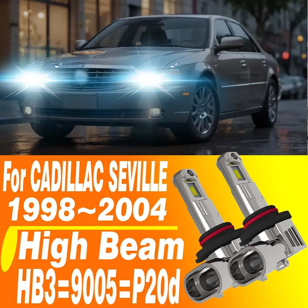 2 шт. HB3 9005 светодиодные фары Canbus P20d автомобильные дальние фары белые противотуманные фары турбодиодные лампы 12 В 55 Вт для CADILAC SEVILE 1998 ~ 2004