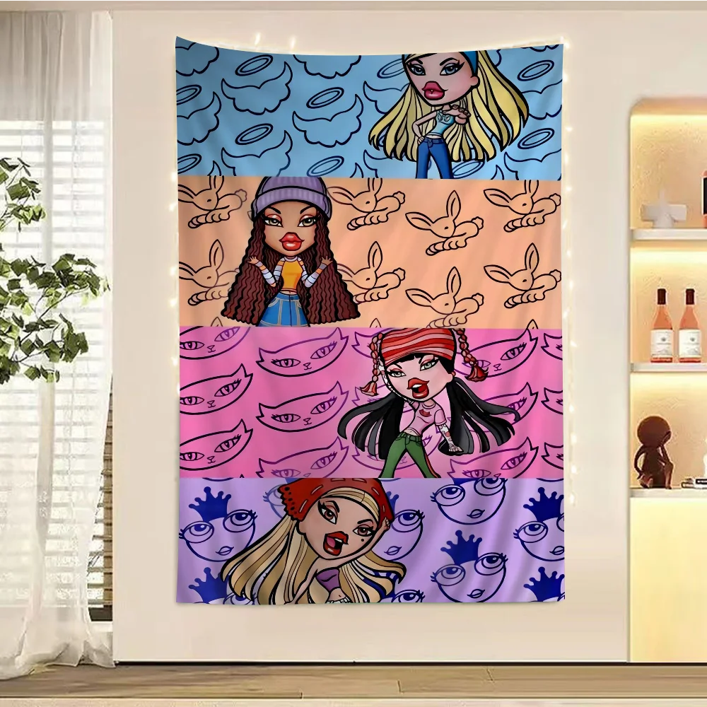 Bratz Doll Classic Anime Tapestry Anime Tapestry Hanging Tarot Hippie Wall Rugs Dorm Wall Hanging Sheets