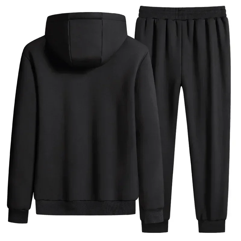 Plus Size 9xl Winter Men Sweat Suits Fleece Sportwear Suit Zipper Jacket+pants Warm Sports Sets Oversized Thick Hoodie Tracksuit