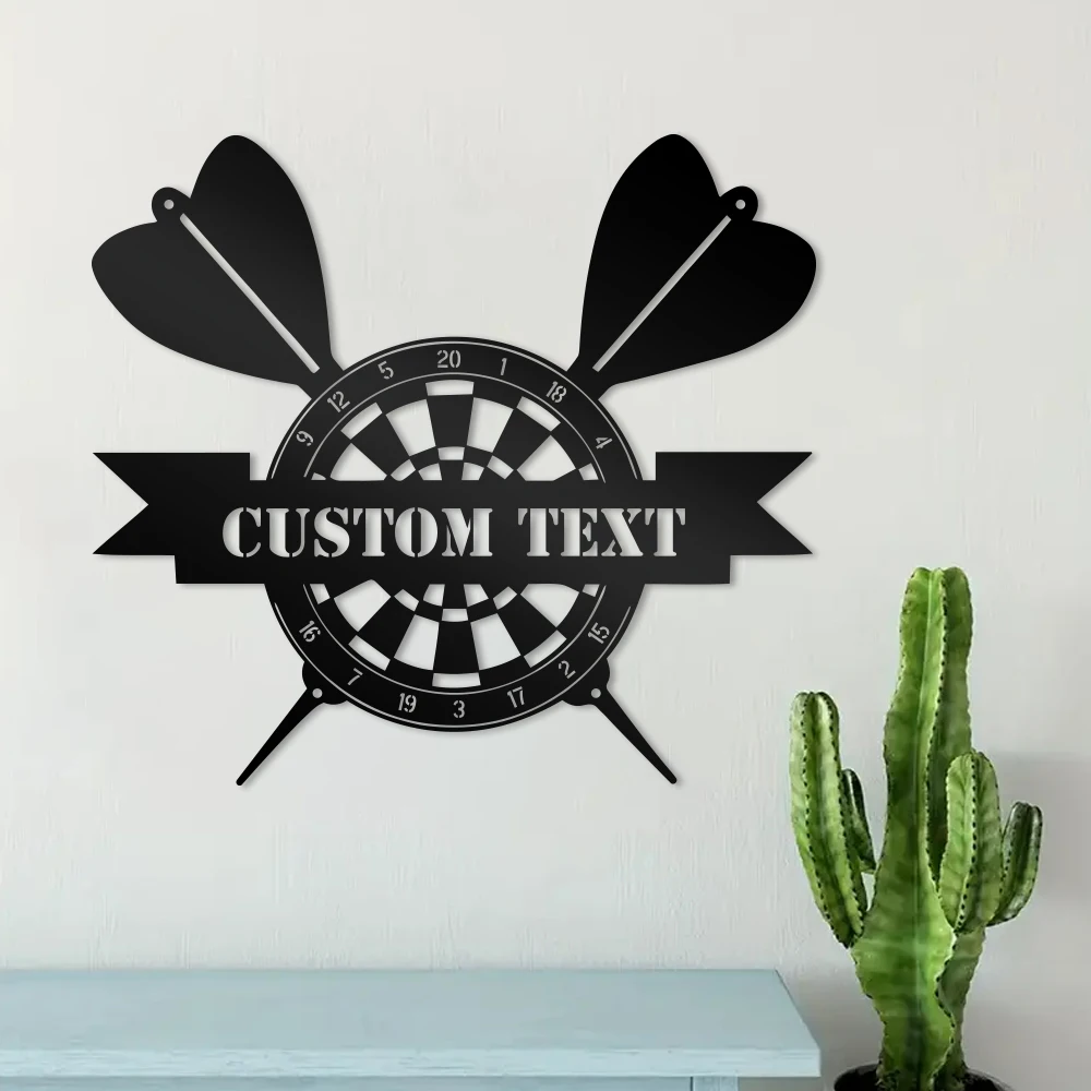 

1pc dart board funny Custom Text Iron Wall Signs Iron Wall Plaque For Wall Decor