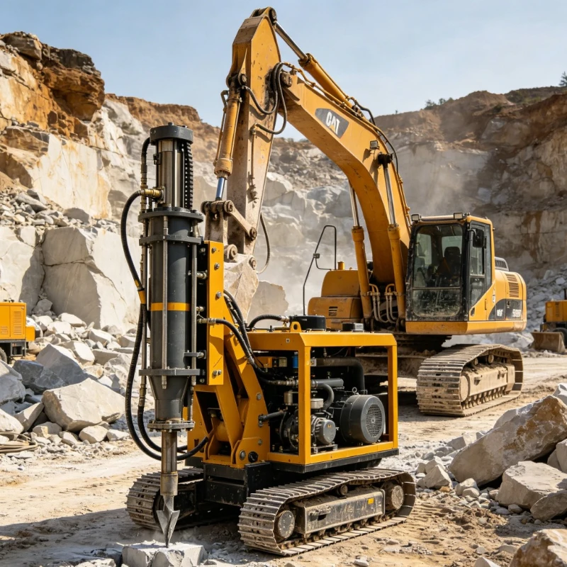 Hydraulic Rock Drill Splitter Attachment High Efficiency Rock Cracking Equipment