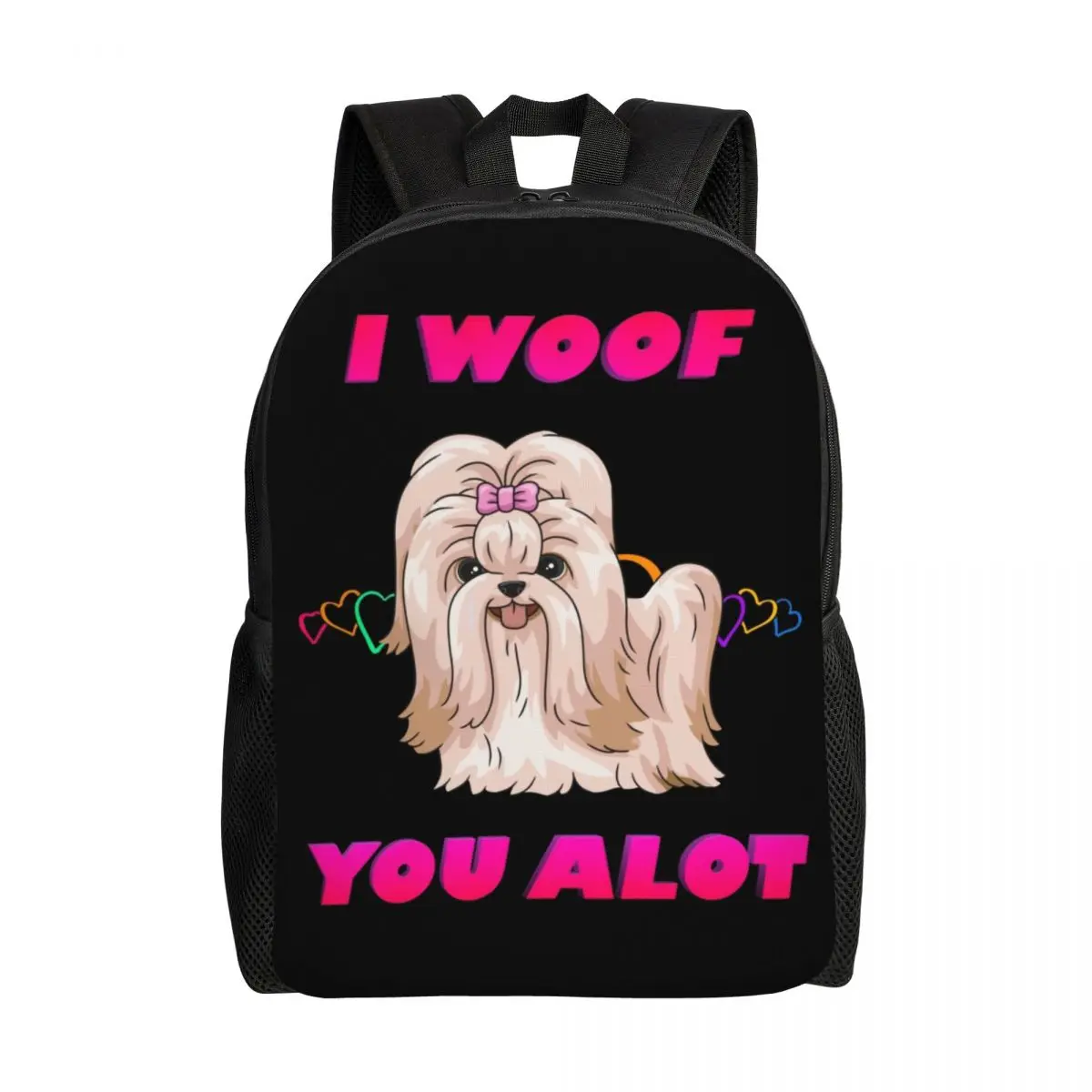 Shih Tzu zaino per cani fiori stampa zaini per Laptop Pet Animal Bookbag per College School Student Gift zaino da viaggio da 16 pollici