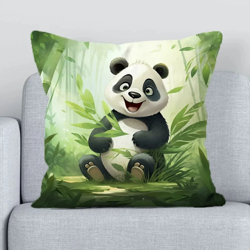 Office Sofa Cushion Cover Cartoon Panda Decorative Pillowcase Fashion Luxury Home Decoration Car Cushion Cover