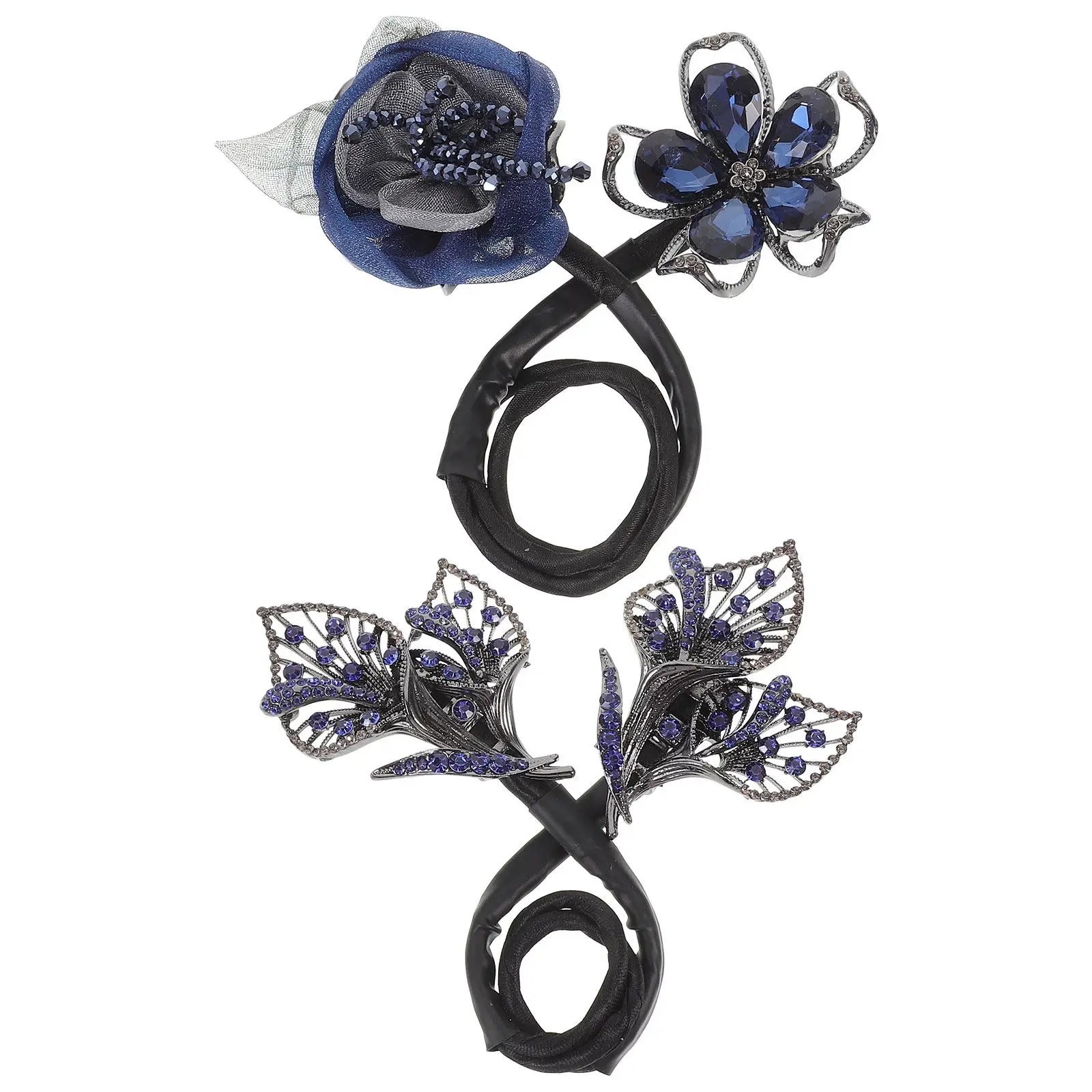 

2Pcs Beautiful French Hair Clips Flower Accessory Bun Maker Twisted Styling Tool for Women All Occasions Hair Clip