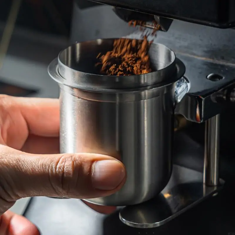 M7DF เอสเพรสโซ่ผงถ้วยอุปกรณ์เสริมกาแฟชามชามสแตนเลสเครื่องมือจ่ายยาสำหรับผู้ที่ชื่นชอบเอสเพรสโซ่