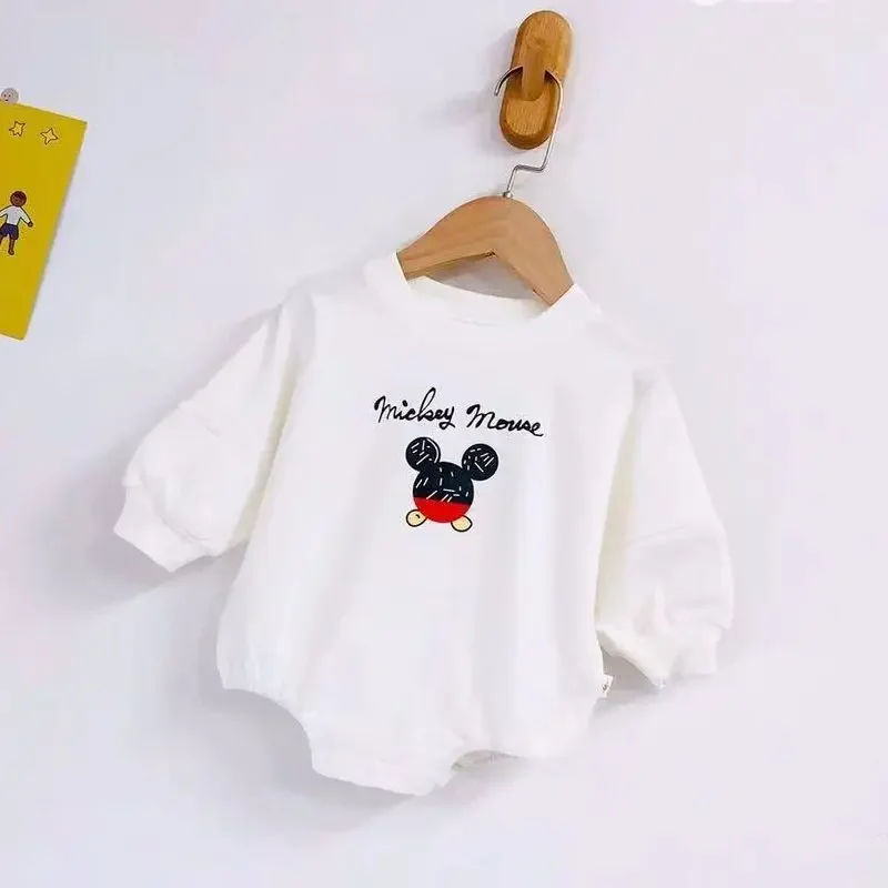 Spring Autumn Newborn Baby Boy Rompers Cartoon Mickey Mouse Print Infant Girl Jumpsuit Cotton Bodysuits Kid Outfits Bebe Clothes