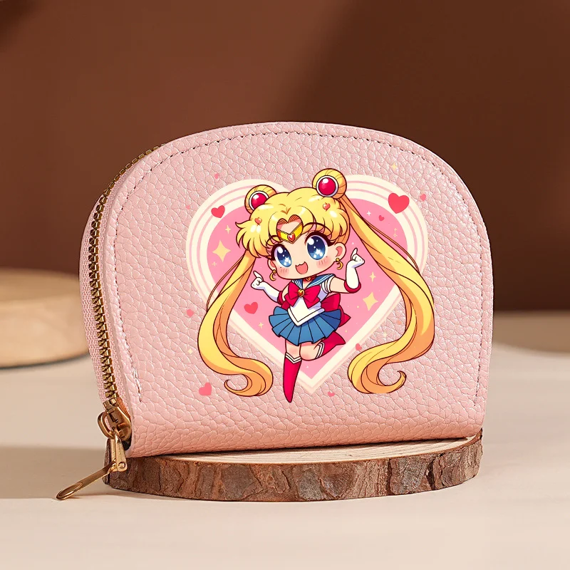 Portefeuille Sailor Moons créatif en forme de coquille, grande capacité, plusieurs emplacements pour cartes, porte-monnaie pour femmes, porte-monnaie de dessin animé, sac à monnaie, cadeau d'anniversaire