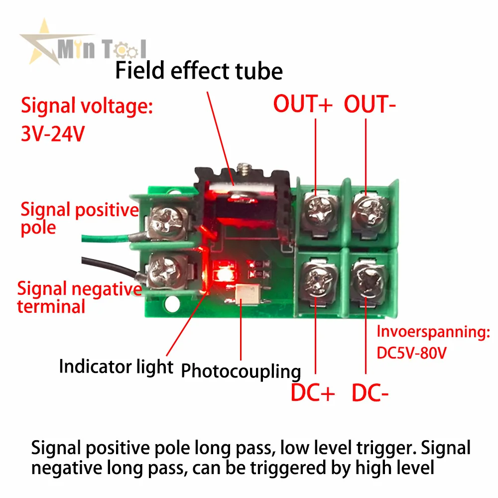 DC8V~80V 18A MOS Tube Module PMOS Switch Electronic Switch Module Field Effect Tube Power Supply