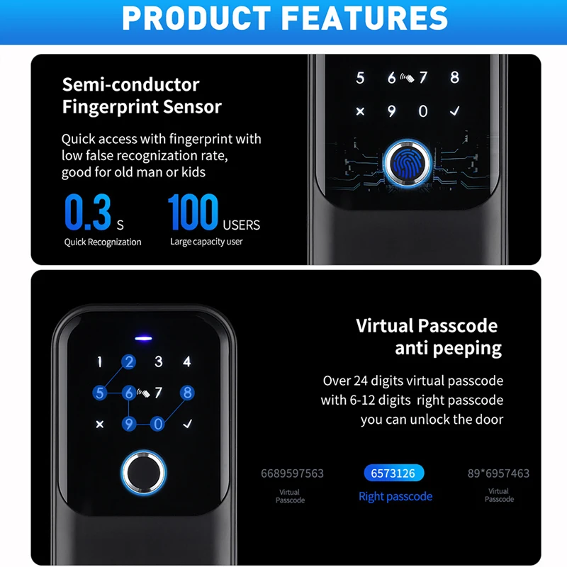 Scatola per chiavi con impronte digitali Scatola per chiavi segrete di stoccaggio Fusebox BLE Tuya / Ttlock App Sblocco Supporto Wifi Gateway Secreta Scatola di sicurezza Lucchetto
