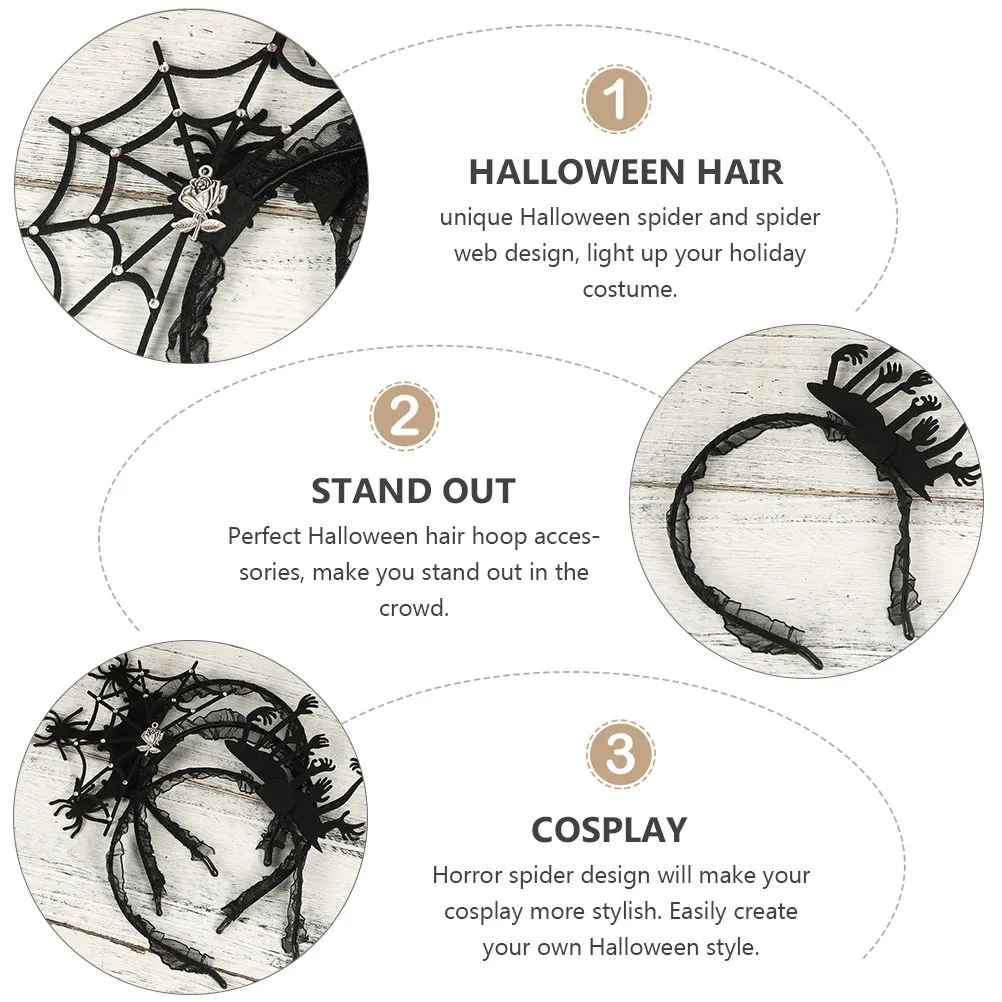 6pcs Halloween Spider Headband Set – Lightweight Comfortable Hair Hoop for Festive Look & Cosplay 3
