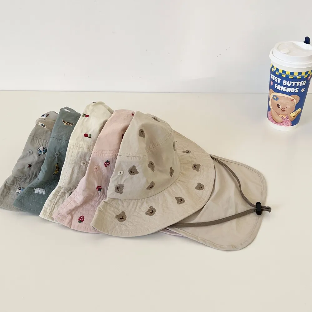 

Children's Outdoor Sun Protection Hats Spring Summer Thin Fierman Sle Cam Travel Wide Brim Sun Hat for Boys And Girls