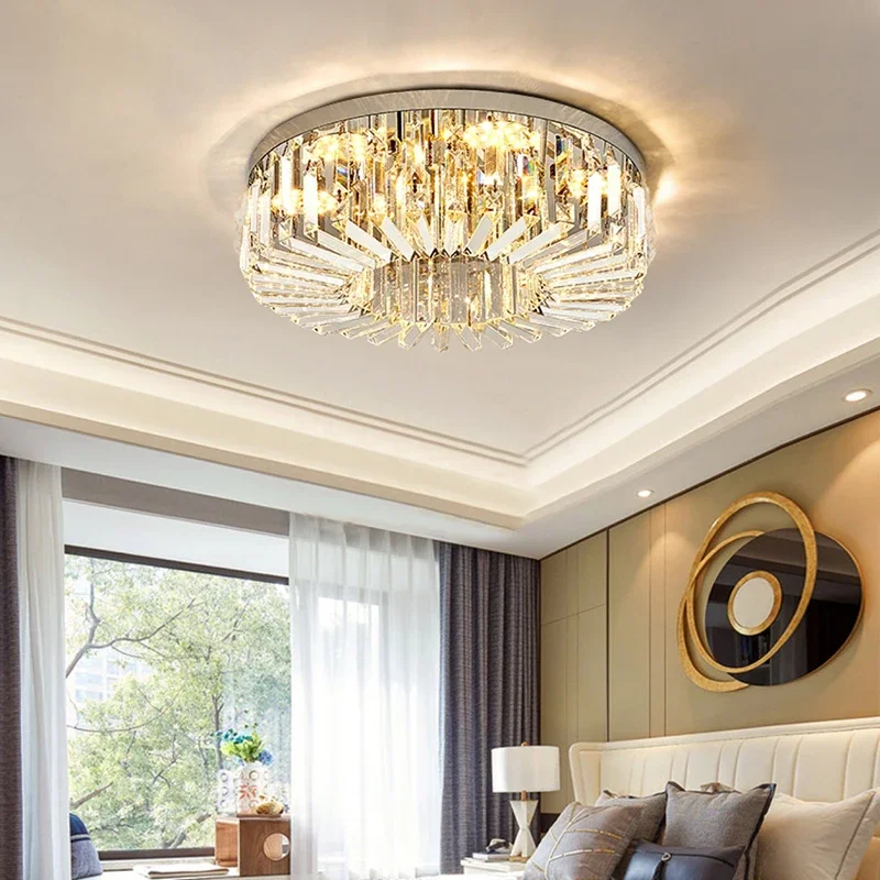 Modern Luxury Crystal Living Room Ceiling Lamp Bedroom Dining Room Led Ring Ceiling Lamp Indoor Lighting Home Decoration Lamps