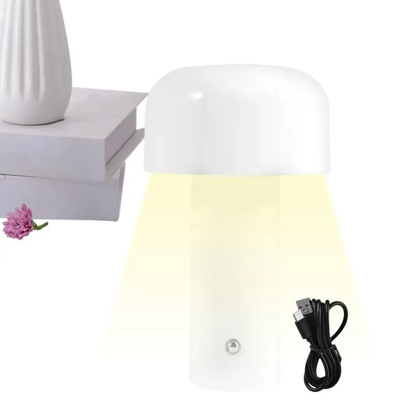 

Mushroom LED Light Aesthetic Mushroom Lamp 3 Color Stepless Dimmable Rechargeable Portable Night Light Cordless Mushroom