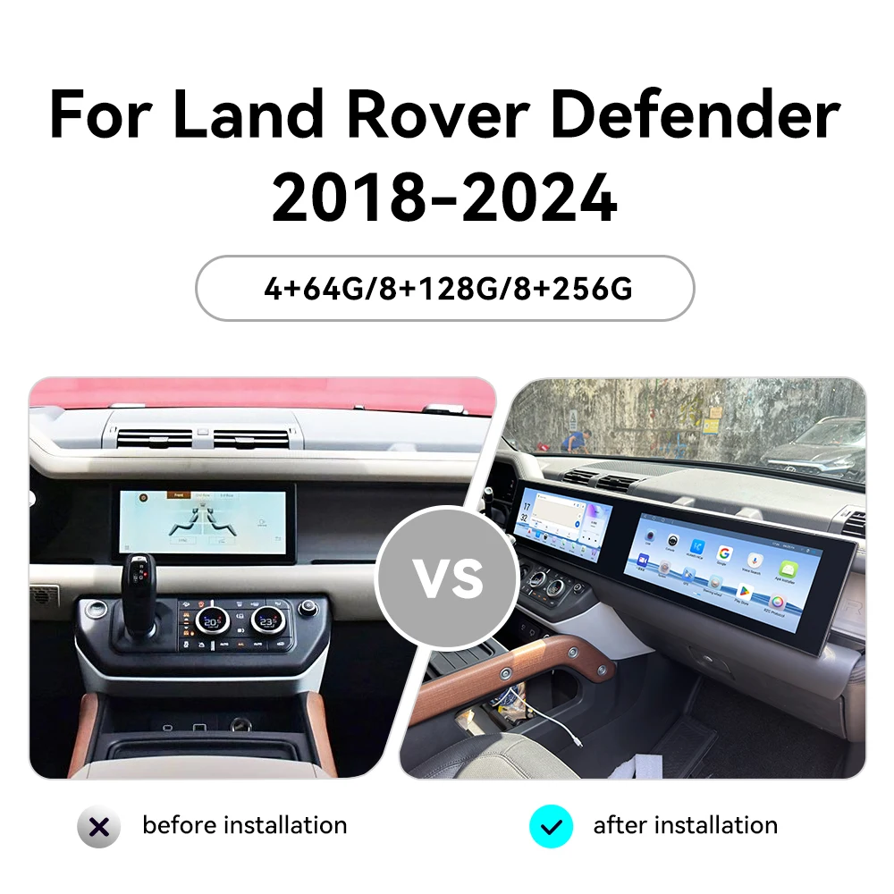 15.5+15.5inch dual screen Car Android Carplay For Land Rover Defender 2018-2024 Multimedia Video Player Stereo GPS