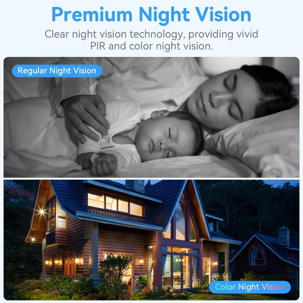 كاميرا أمان مغناطيسية لاسلكية - 4 عبوات كشف حركة ai، فيديو عالي الدقة 2K، تعمل بالبطارية، سهولة الإعداد، صوت ثنائي الاتجاه، لون الأشعة تحت الحمراء #4