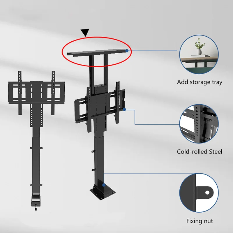 Motorized TV Mount Lift For 32 Inches To 50 Inches Height Adjustable Up Hidden Tv Lift Automatic TV Lift With Remote Controller