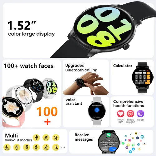Imagen 2 del producto LXASFIT 2025 nuevo reloj inteligente Monitor de ritmo cardíaco durante el sueño salud Bluetooth hablar señoras deporte reloj inteligente para Android IOS