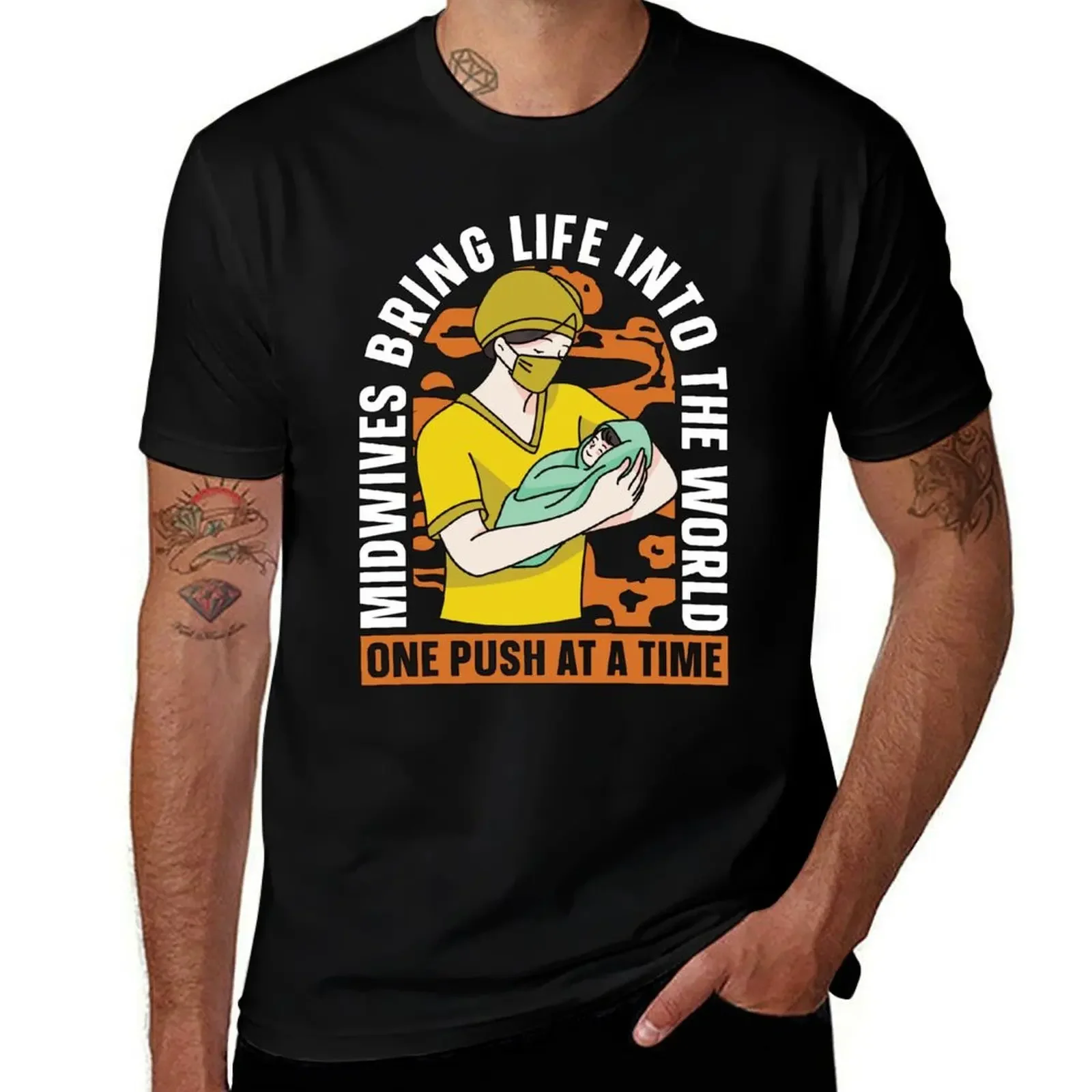 

Midwife Midwives Bring Life Into The World Doula T-Shirt rapper graphic tees graphic shirts blue archive Men's clothing