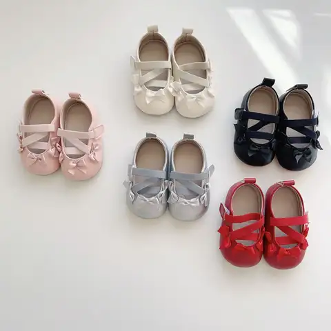 Spring Autumn Baby Girls Walking Shoes Comfortable Children Shoes Soft Soled Non Slip Toddler Kids Bow Princess Shoes