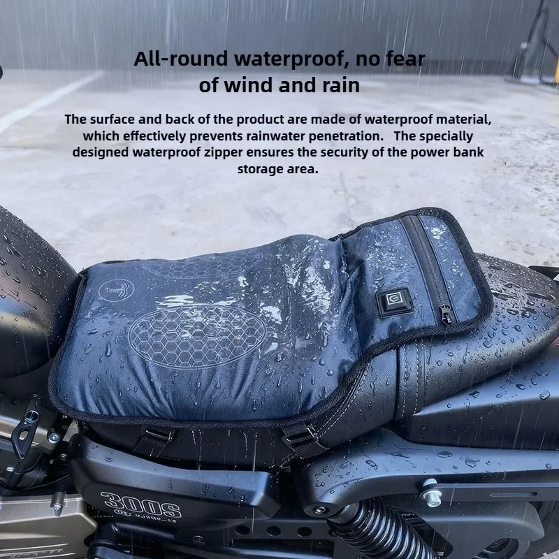 New Three-level Heating Motorcycle Heated Seat Cushion 5V Universal Warmer Seat Cover for Winter and Riding Heated Seat Cushion