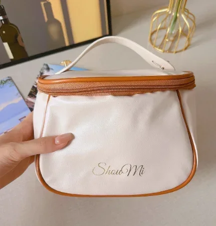 Reise-Kosmetiktasche mit großer Kapazität, tragbare PU-Leder-Kosmetiktasche, wasserdichte Handtasche, Toilettenartikel-Tasche, Aufbewahrungstasche für Hautpflegeprodukte – Detail 5
