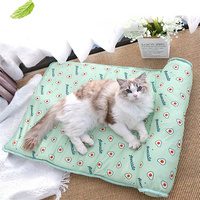 1pc Dog Cooling Mat Summer Pet Ice Silk Pad Breathable Dog Cat Seat Cushion Pet Sleeping Bed Kennel For Dogs Cat