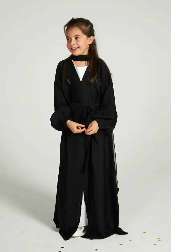 Eid Ramadan musulman enfants filles Robe Hijab Khimar Abaya turquie caftan Islam vêtements Kebaya Niqab Caftan Marocain Robe de soirée