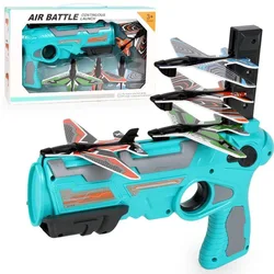 Airplane Launcher Toys for Kids Summer Outdoor Catapult Gun Foam Glider Flying Plane Toy  Game Gifts for Boys Novelty & Gag Toys