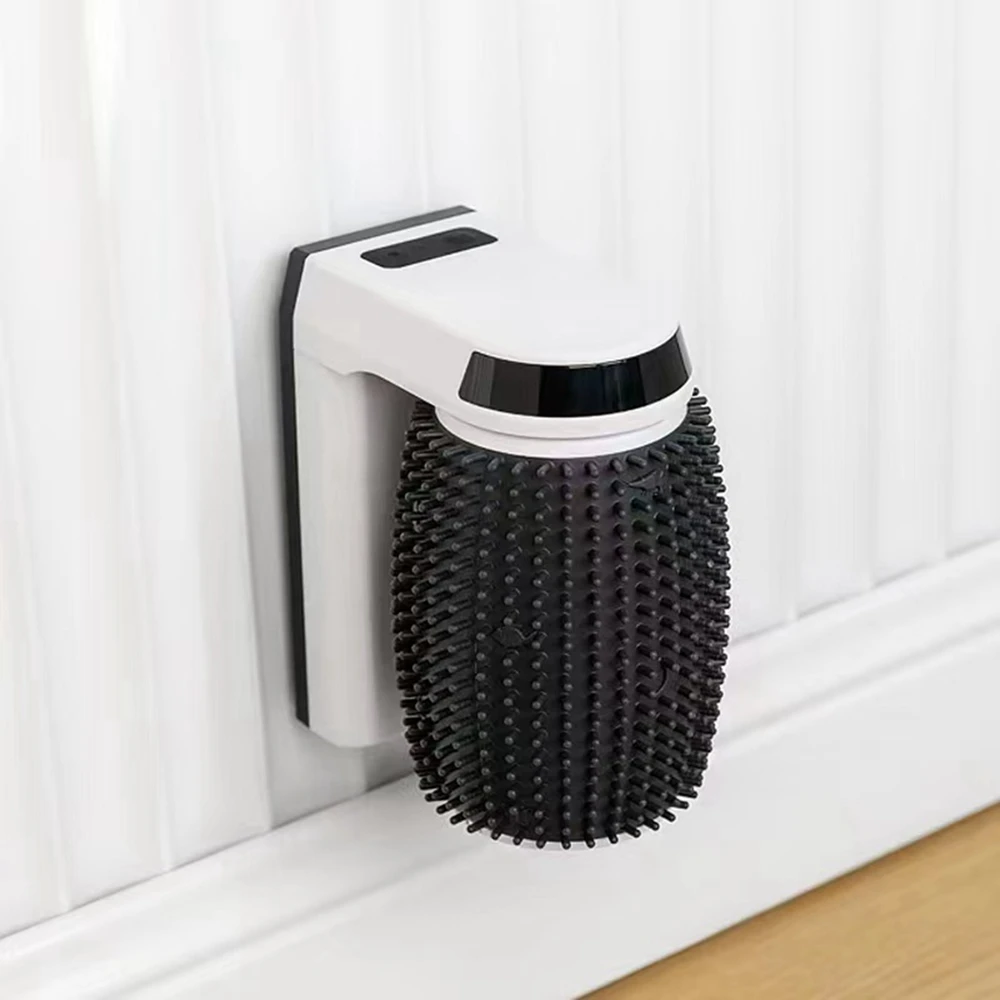 Imagem -05 - Smart Cat Hair Brush com Catnip Automatic Rotating Cat Self Groomer Wall Corner Grooming Supplies Massageador Elétrico