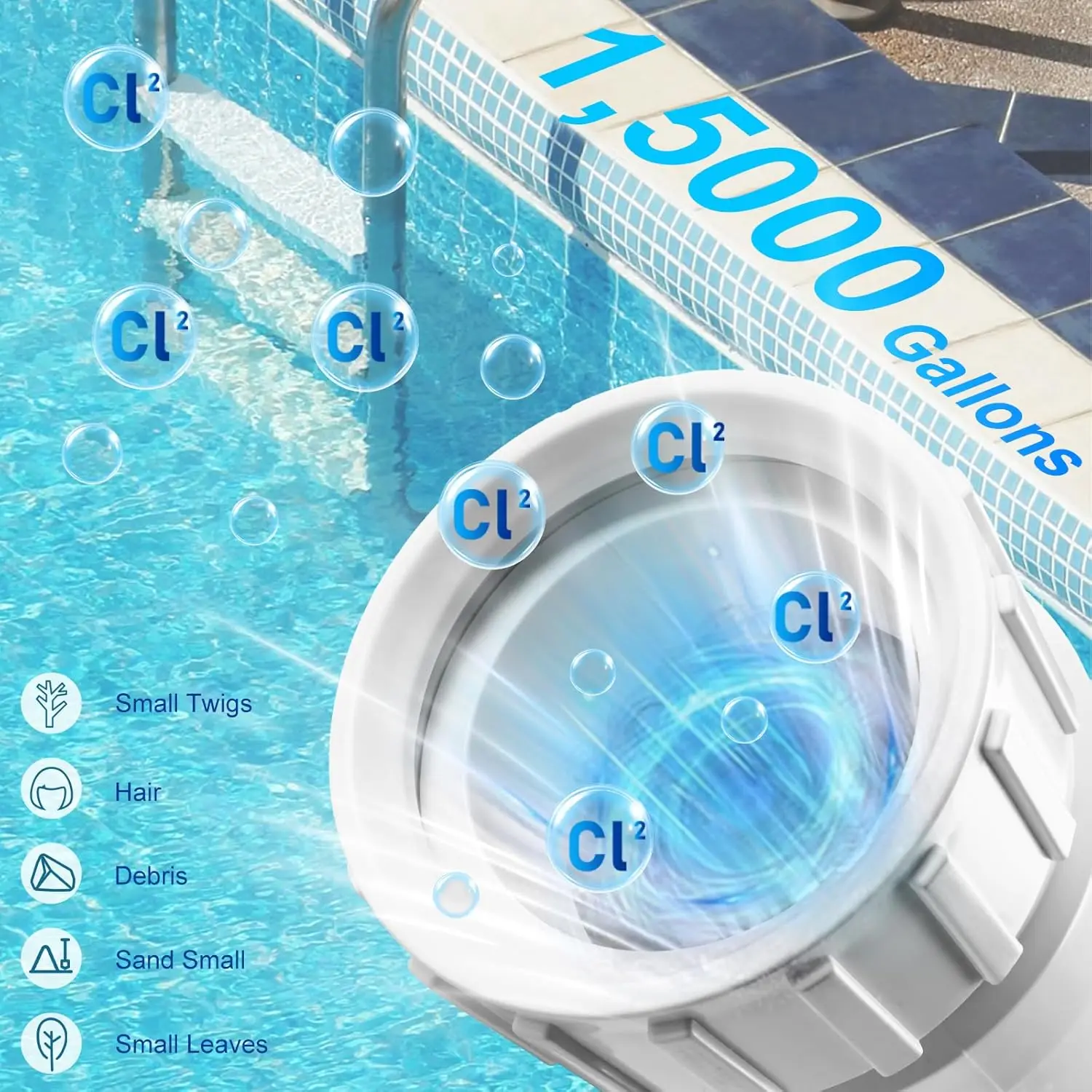 Salt Water Chlorinator Replacement for Hayward TurboCell T15 W3T-CELL-15 GLX-CELL-15-W up to 40000 Gallon Pools
