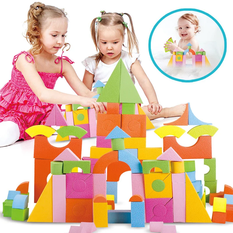 

112 pcs DIY design building blocks toys for children boys kids construction set Big Size brick educational palace model