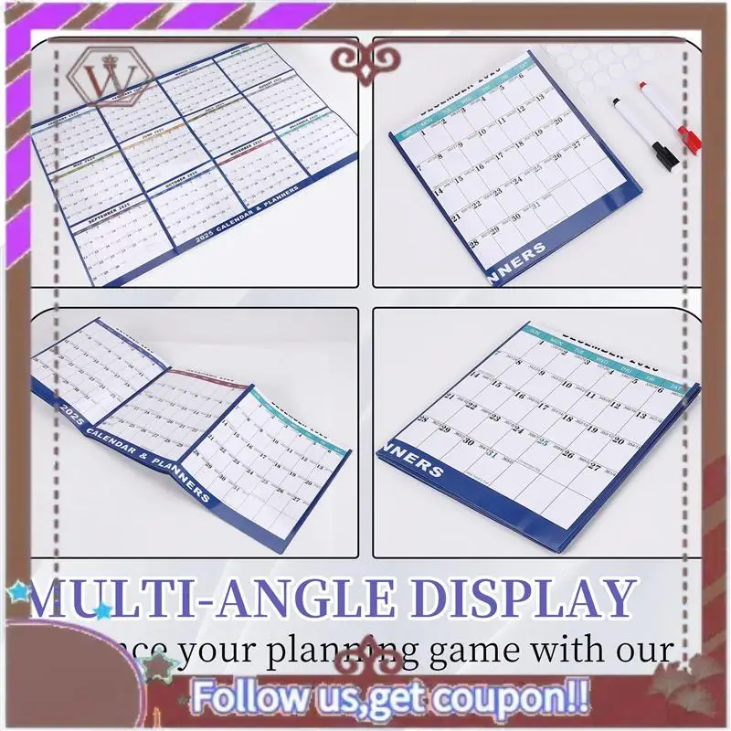 ABBG-стираемая доска-календарь, ежемесячный еженедельник, прозрачная 12-месячная влажная и сухая доска для настенного домашнего офиса, многоразовая