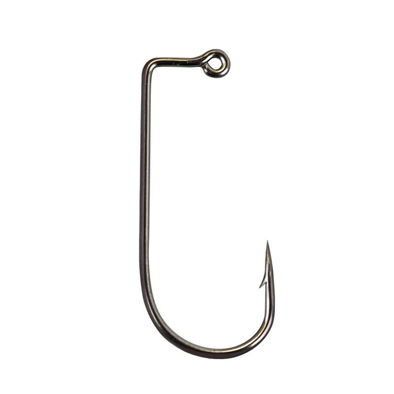 

10-6/0 High Carbon Steel Black Nickel 90 Degree Jig Hooks Soft Worm Fishing Hook