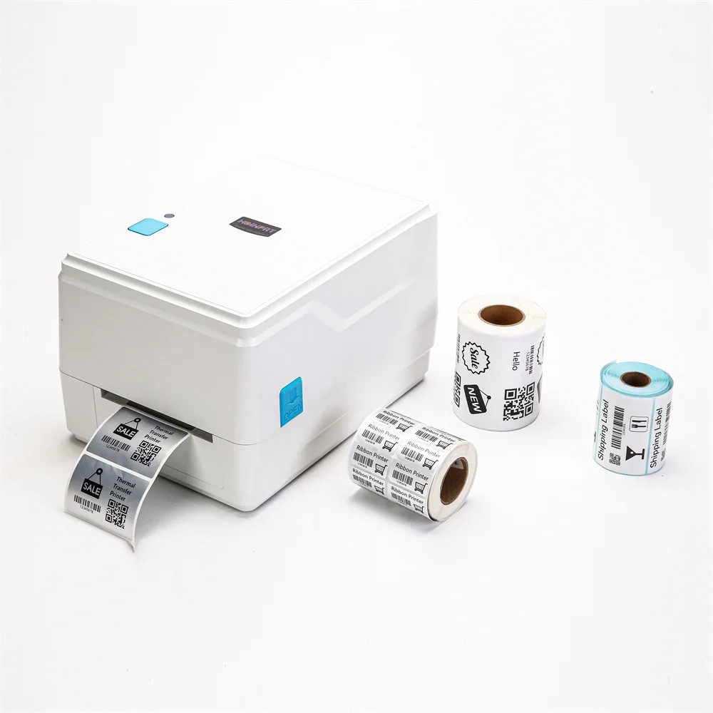 Thermal Transfer Printer 300dpi – Color Printing for Washable & Shipping Labels, Barcode Label Printer for Retail and Logistics