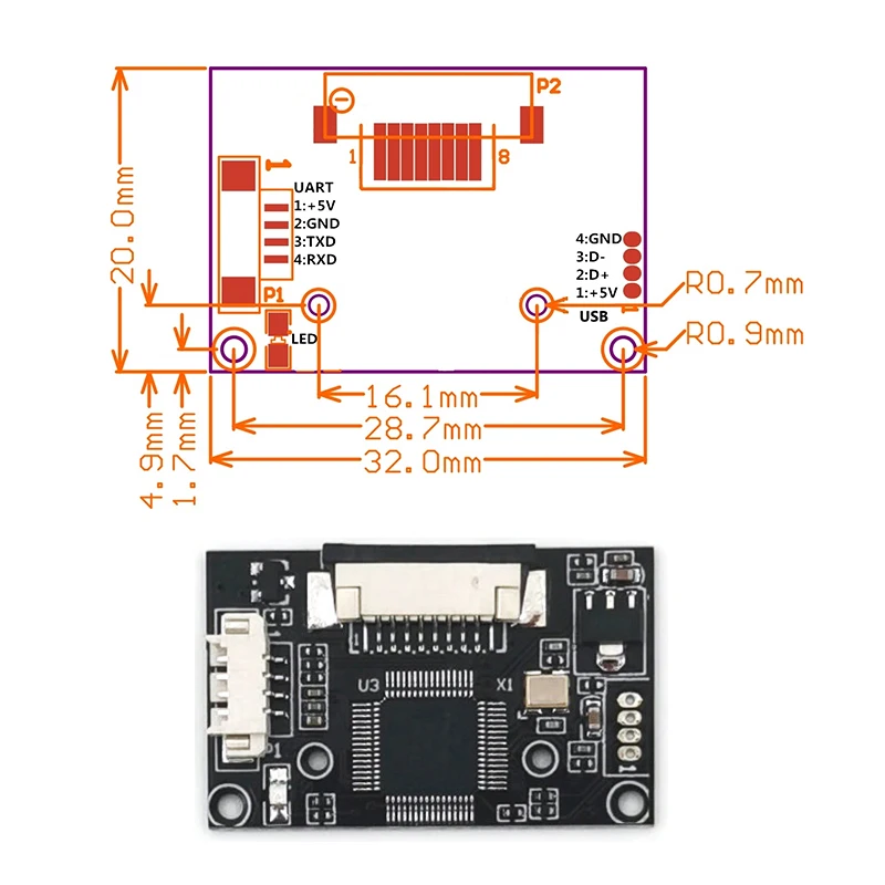 R303/R303S High Sensing Array 1000 Capacity USB UART Capacitive Fingerprint Sensor Module With Free SDK For Android Arduino