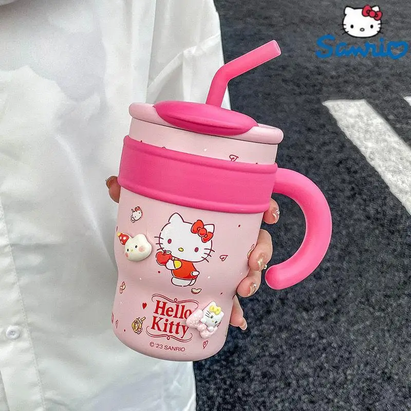 

Sanrio, Hello Kitty Cinnamoroll, термос, бутылка, понравилась кружка для воды, вакуумная фляжка из нержавеющей стали, изолированная кружка большой емкости
