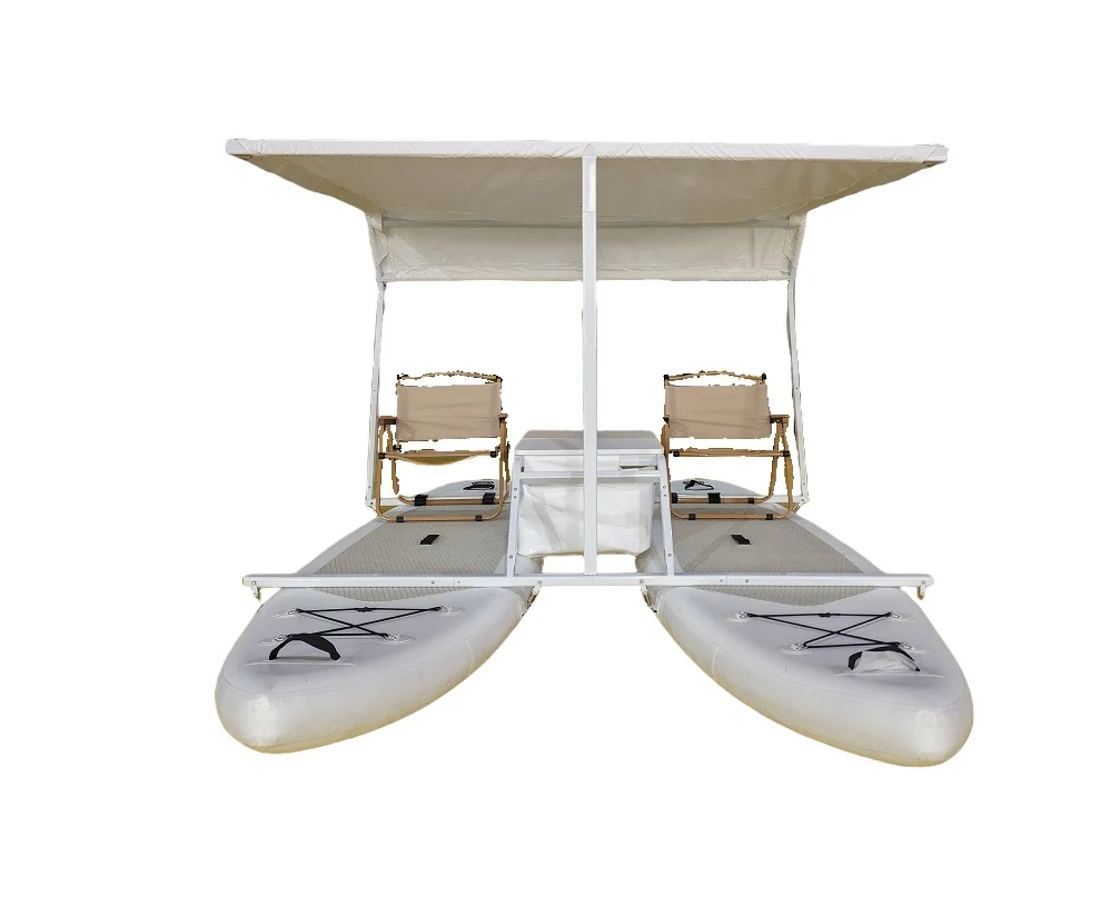 Electric Inflatable 2-4 Persons Stand-up Paddleboard Fishing Pontoon Boat Catamaran Portable Covered SUP Board Eco-Friendly