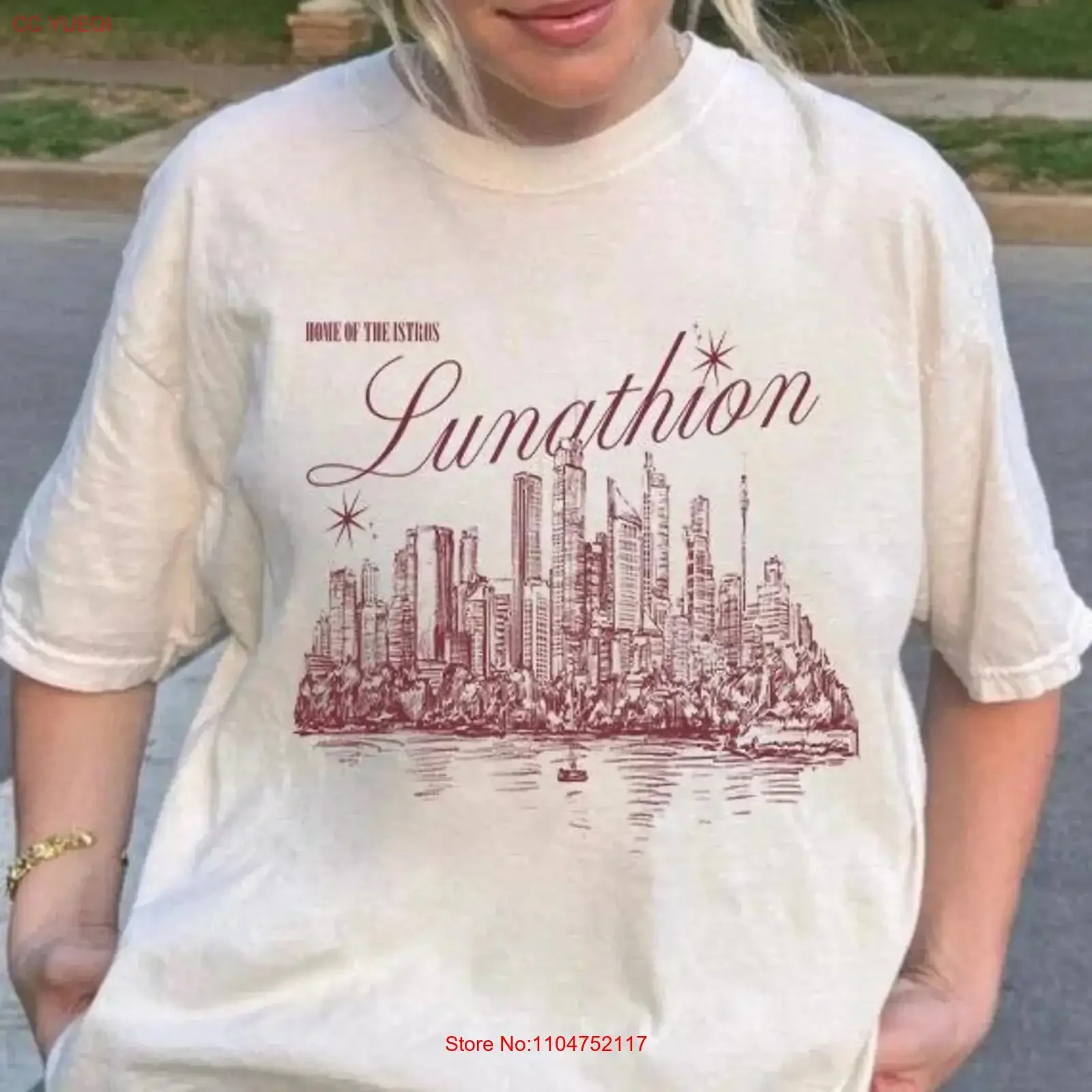 Licensed Lunathion Postcard T Shirt Crescent City House of Earth and Blood HOEAB HOSAB HOFAS Sarah J Maas Sjm Quinlan vintage