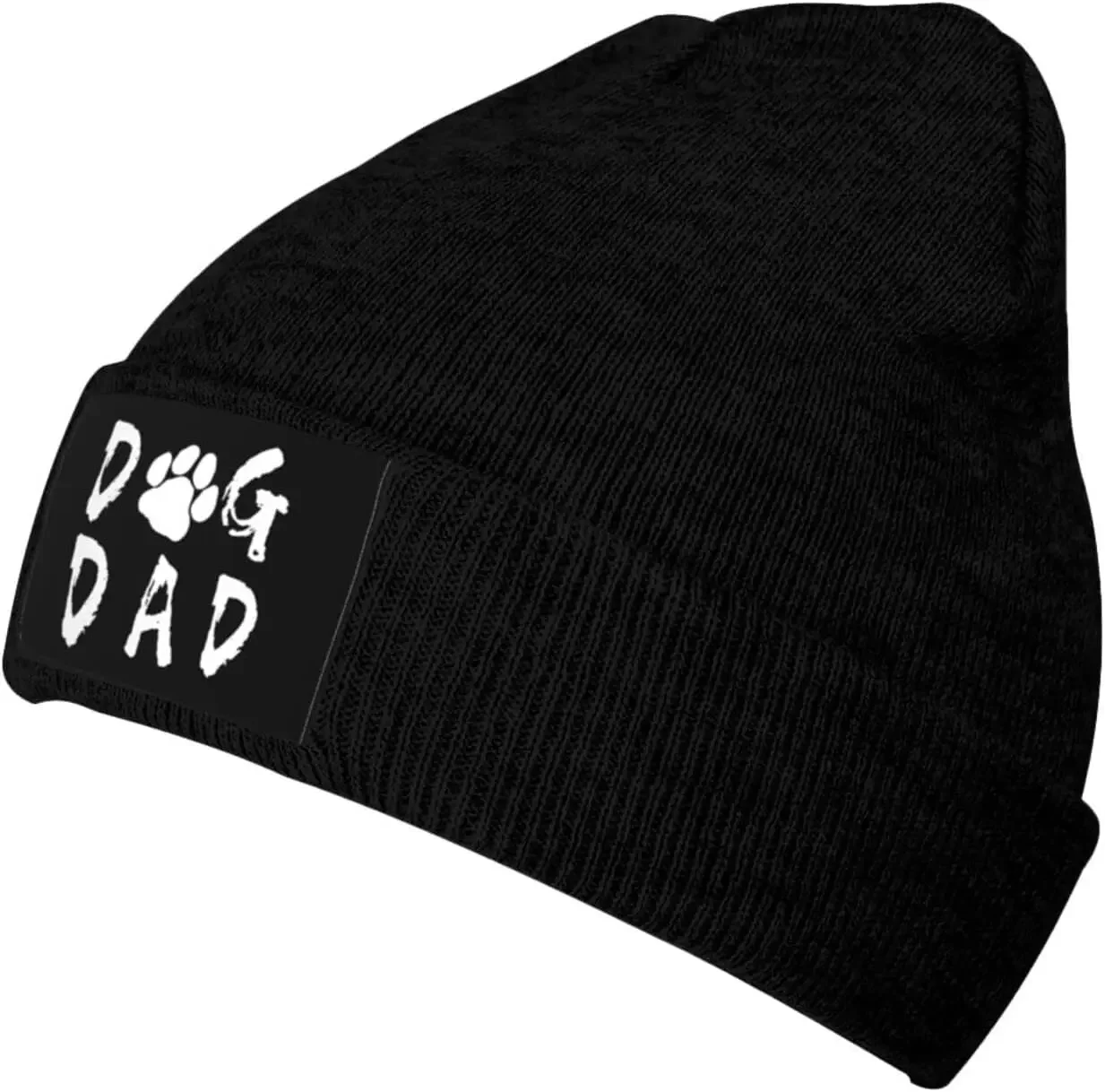 Mom & Dad Dog Hat Knit  Daily Beanie Men Women Winter Thermal s Cuffed  Skull Cap Black