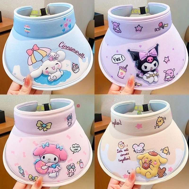 

Sanrio cartoon character kuromi new style children's hat cartoon sun hat summer sun protection ultraviolet sun hat wholesale
