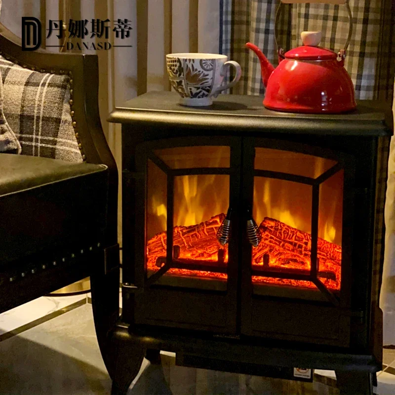 سخان كهربائي لهب ثلاثي الأبعاد 220 فولت، ديكور أوروبي، مروحة دافئة موفرة للطاقة للاستخدام المنزلي CCA #5