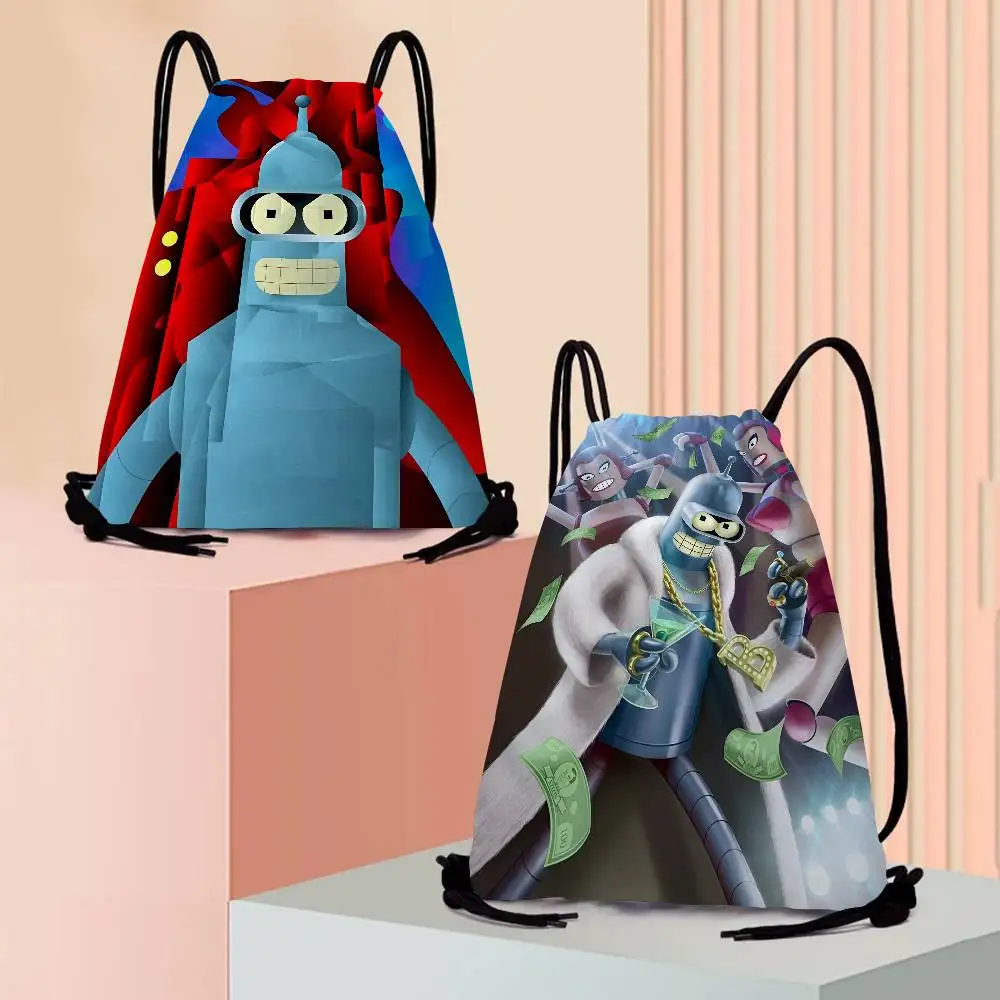 Futuramas B-Bender Art bolsas con cordón bolsas de regalo impresas 30*40cm bolsa de viaje almacenamiento ropa bolso bolsa de maquillaje