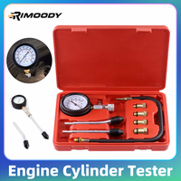 Rimoody Engine Cylinder Tester Car Cylinder Tester Kit Gasoline Engine Compression Meter 8pcs Car Pressure Gauge M10 M12 M14 M18